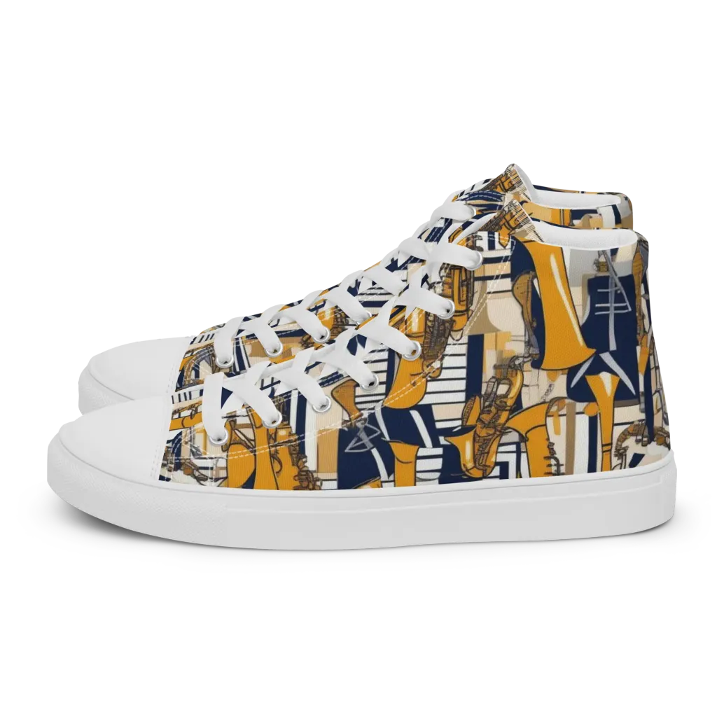 Saffron Swing on Women's High Top Canvas Shoes — Left