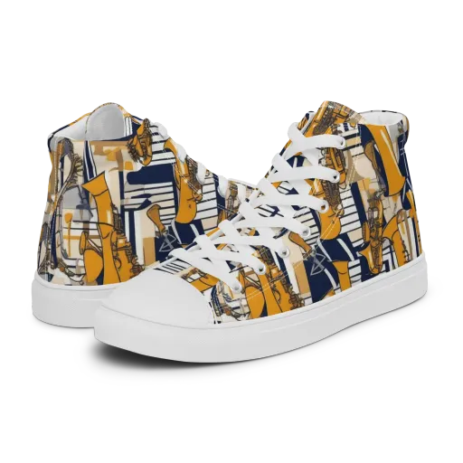 Saffron Swing on a Women's High Top Canvas Shoes