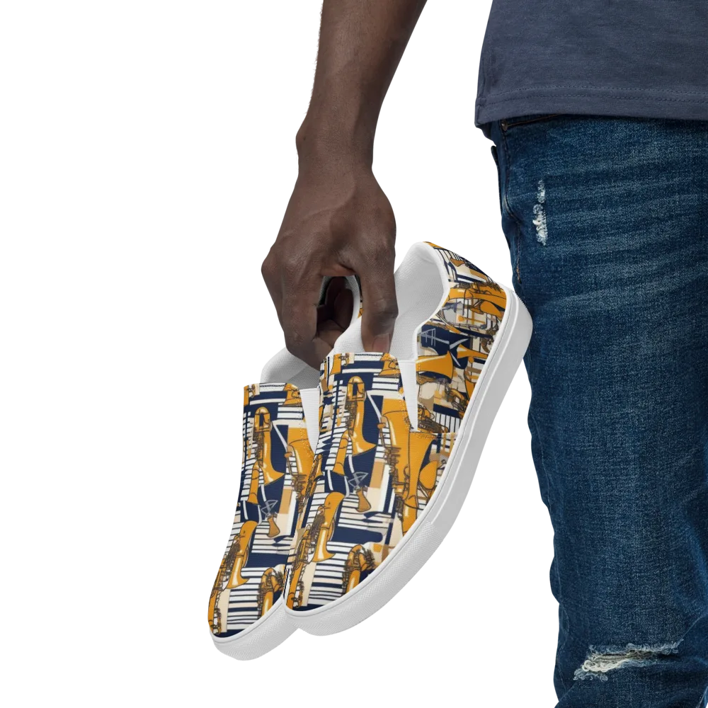 Saffron Swing on Men's Slip-On Canvas Shoes — Left Front