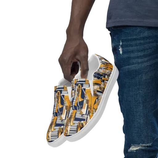 Saffron Swing on a Men's Slip-On Canvas Shoes