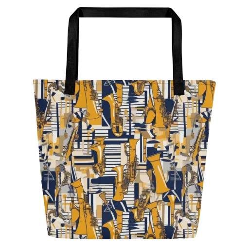 Saffron Swing on a Large Tote Bag W/ Pocket
