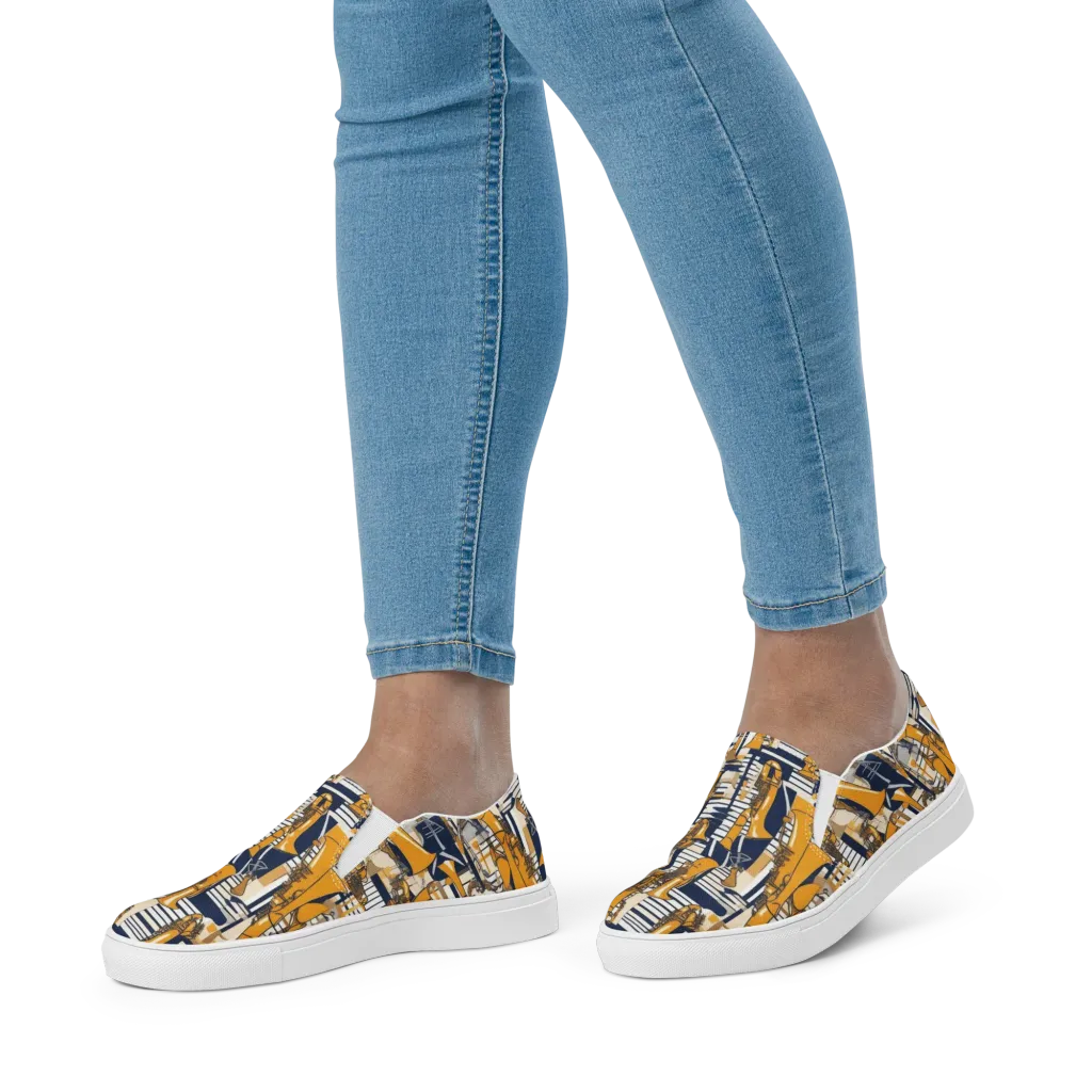 Saffron Swing on Women's Slip-On Canvas Shoes — Front