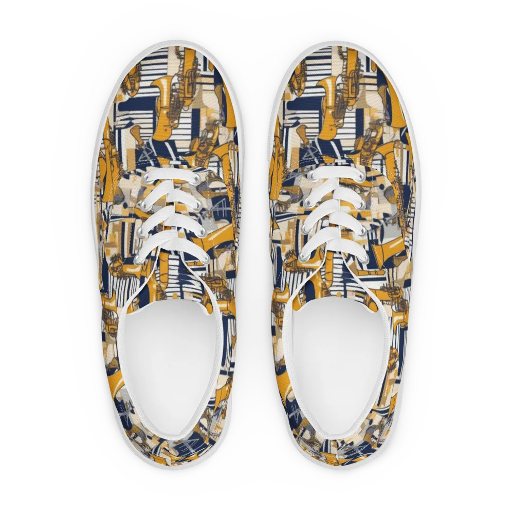 Saffron Swing on Men's Lace-Up Canvas Shoes — Front