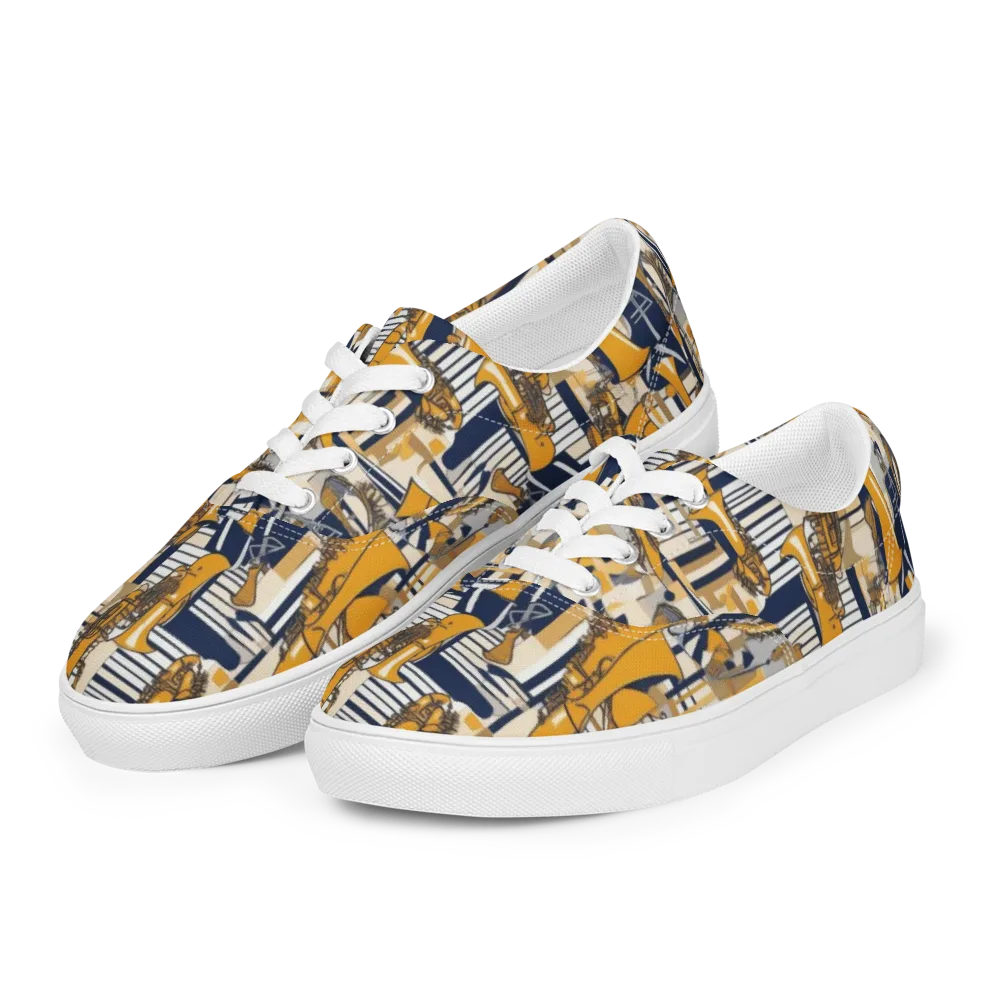 Saffron Swing on Men's Lace-Up Canvas Shoes — Left Front