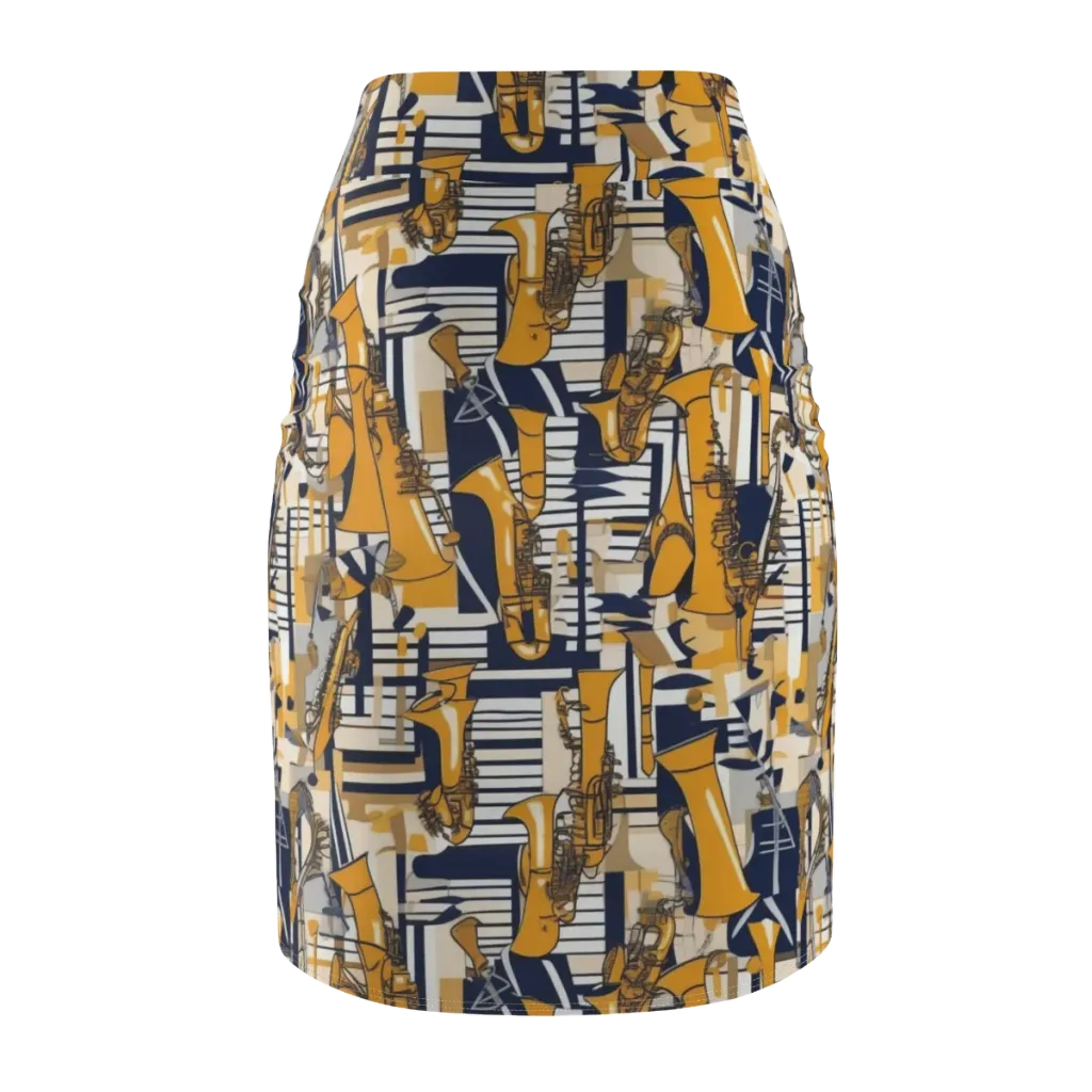Saffron Swing on Pencil Skirt — Back