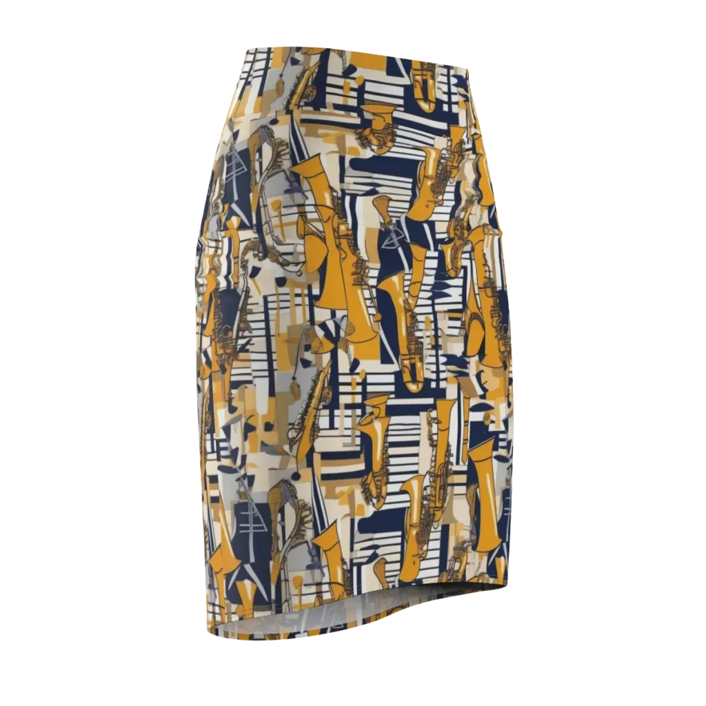 Saffron Swing on Pencil Skirt — Front Side