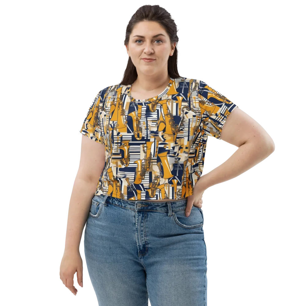 Saffron Swing on Crop Tee — Front
