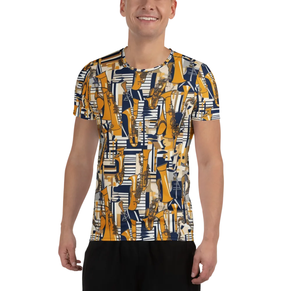 Saffron Swing on Men's Athletic T-Shirt — Front