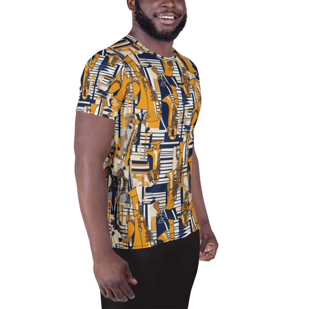 Saffron Swing on Men's Athletic T-Shirt — Right