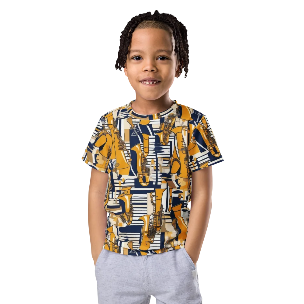 Saffron Swing on Kids Crew Neck T-Shirt — Front