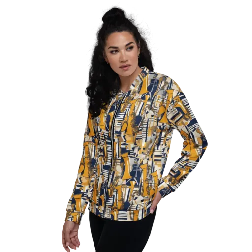 Saffron Swing on a Bomber Jacket