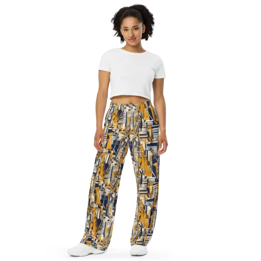 Saffron Swing on a Wide-Leg Pants