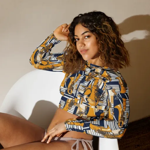 Saffron Swing on a Long Sleeve Crop Top