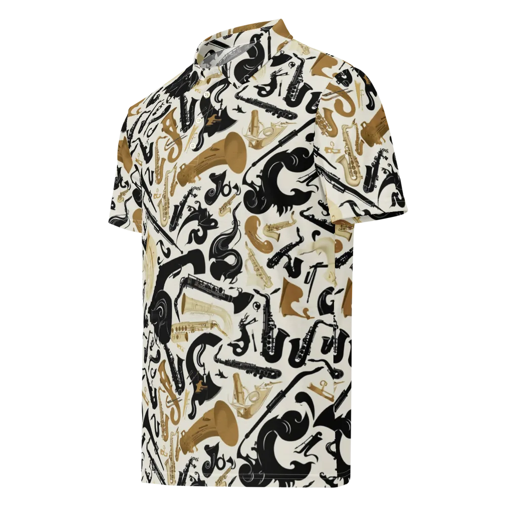 Brass Noir on Men's Slim Fit Polo Shirt — Left Front