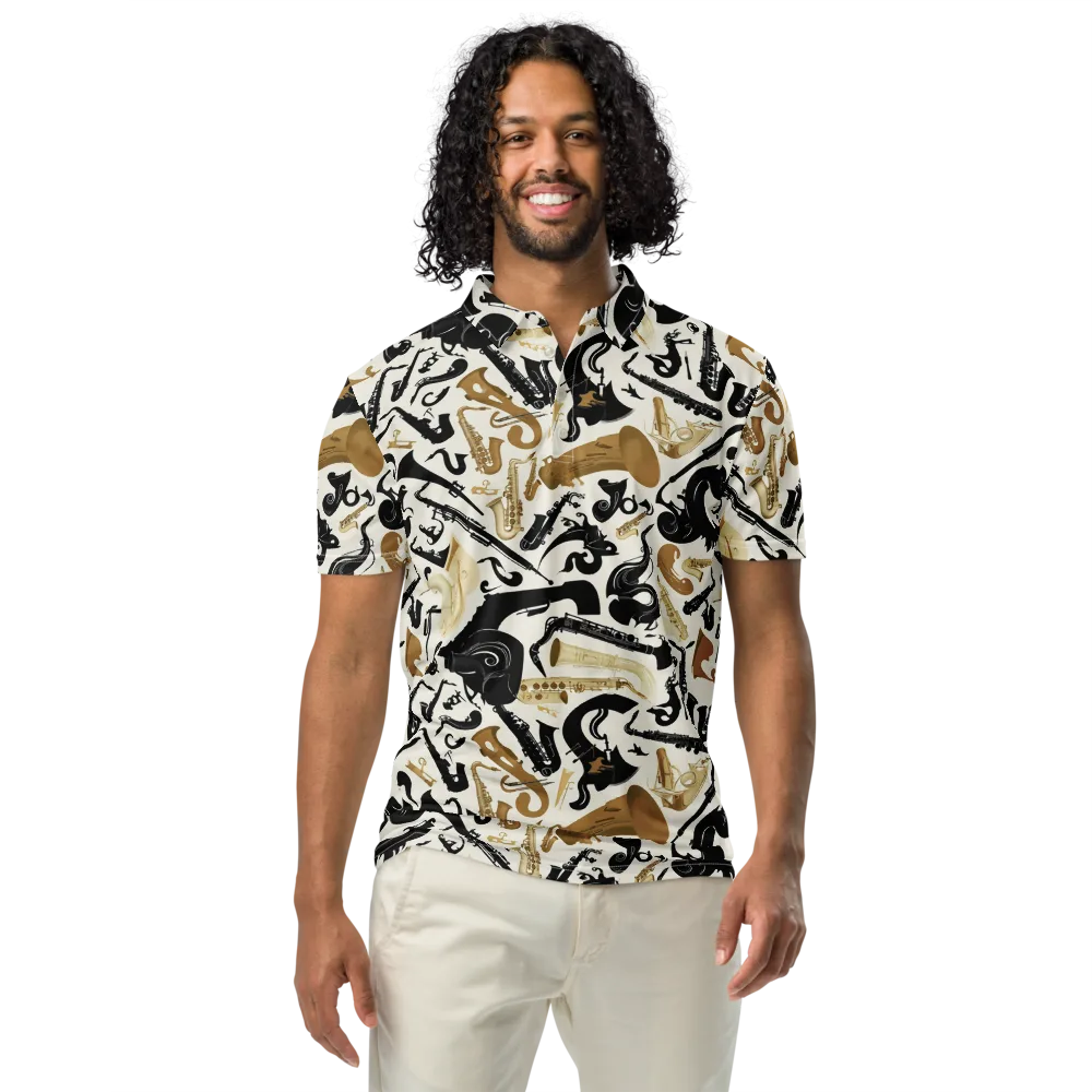 Brass Noir on Men's Slim Fit Polo Shirt — Front