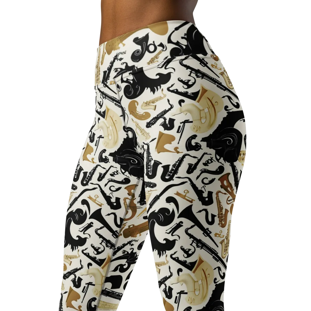 Brass Noir on Yoga Leggings — Left Front