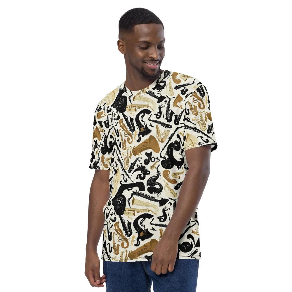 Brass Noir on Men's Crew Neck T-Shirt — Left
