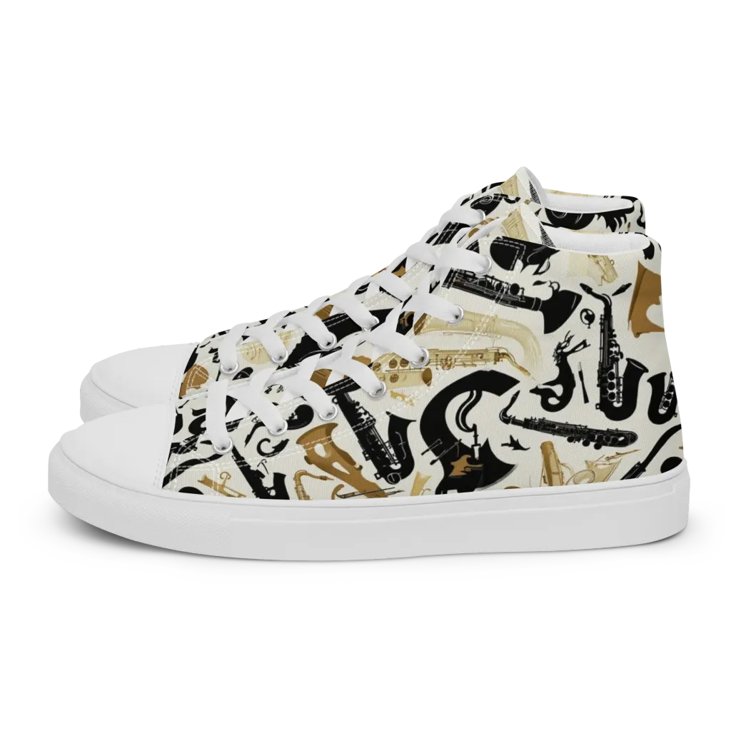 Brass Noir on Men's High Top Canvas Shoes — Left