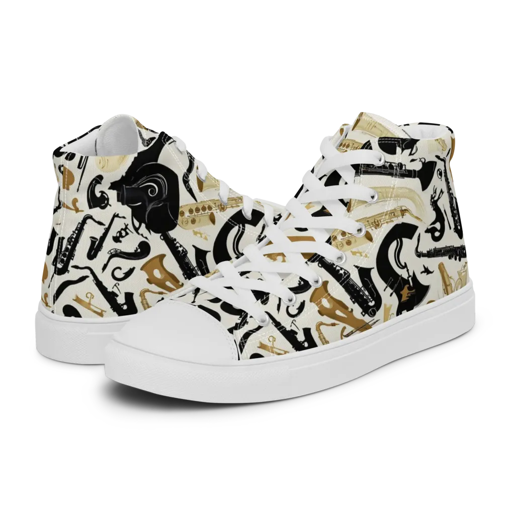 Brass Noir on Men's High Top Canvas Shoes — Left