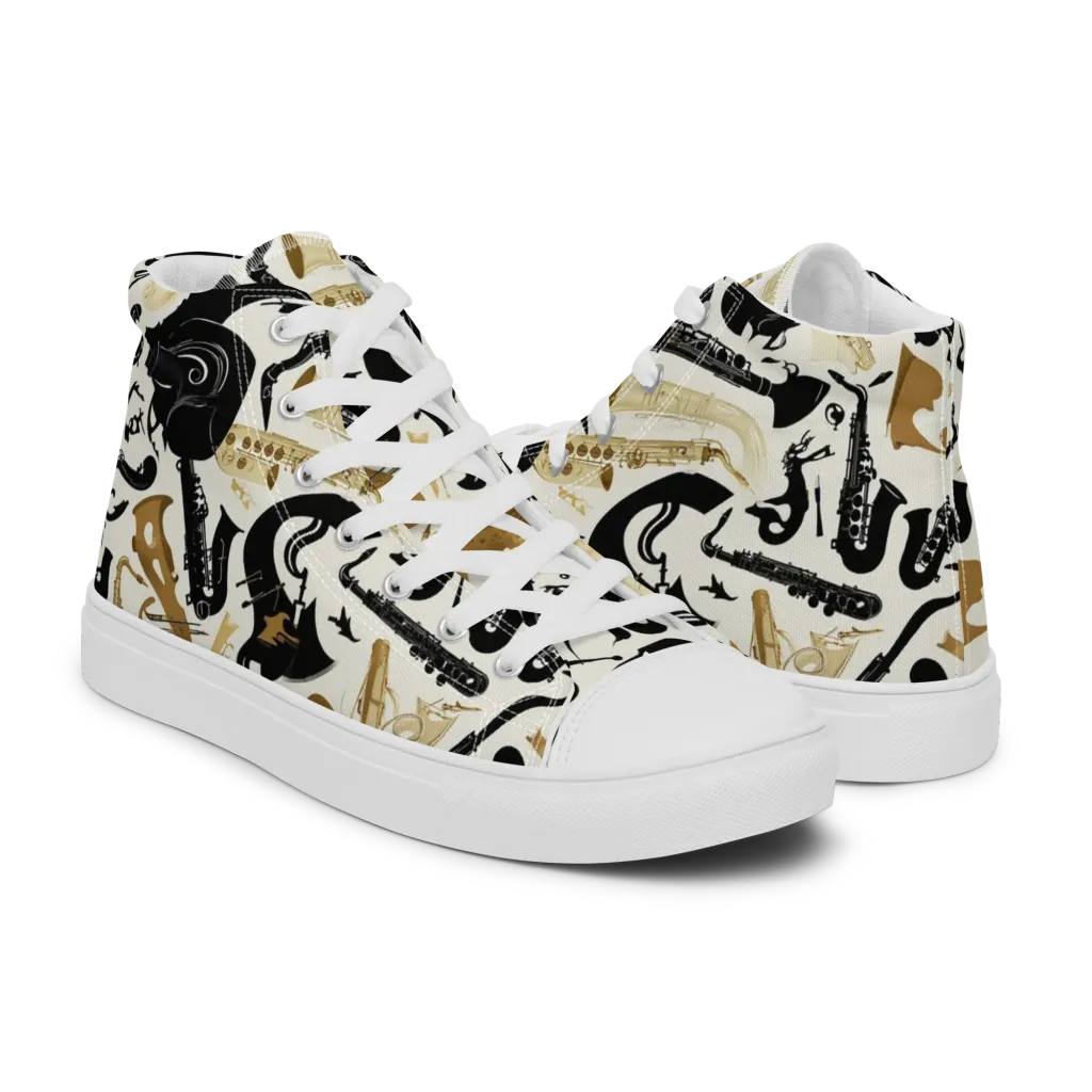 Brass Noir on Men's High Top Canvas Shoes — Right