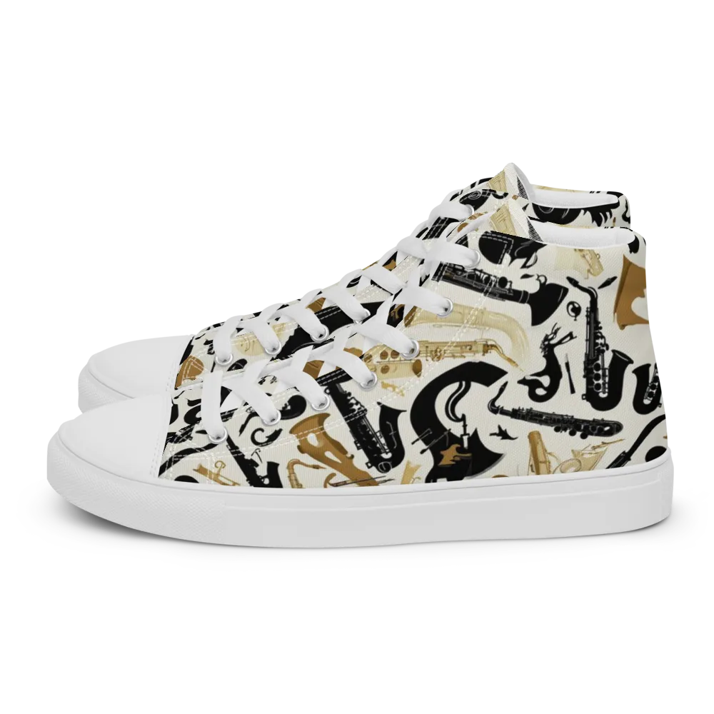 Brass Noir on Women's High Top Canvas Shoes — Left