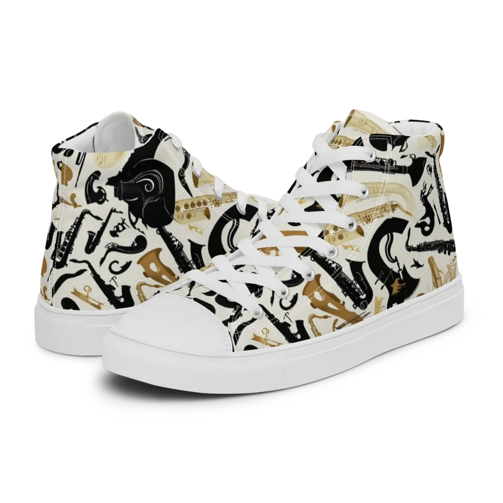 Brass Noir on Women's High Top Canvas Shoes — Left