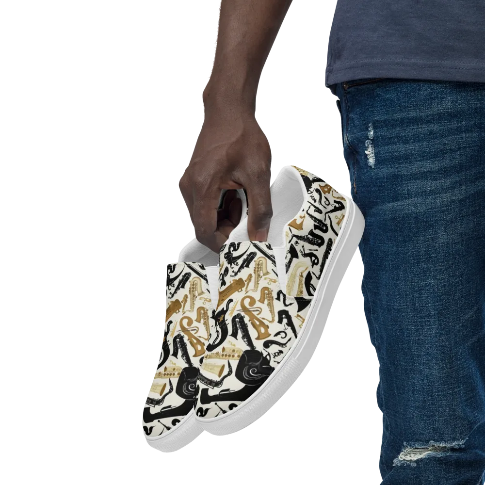 Brass Noir on Men's Slip-On Canvas Shoes — Left Front