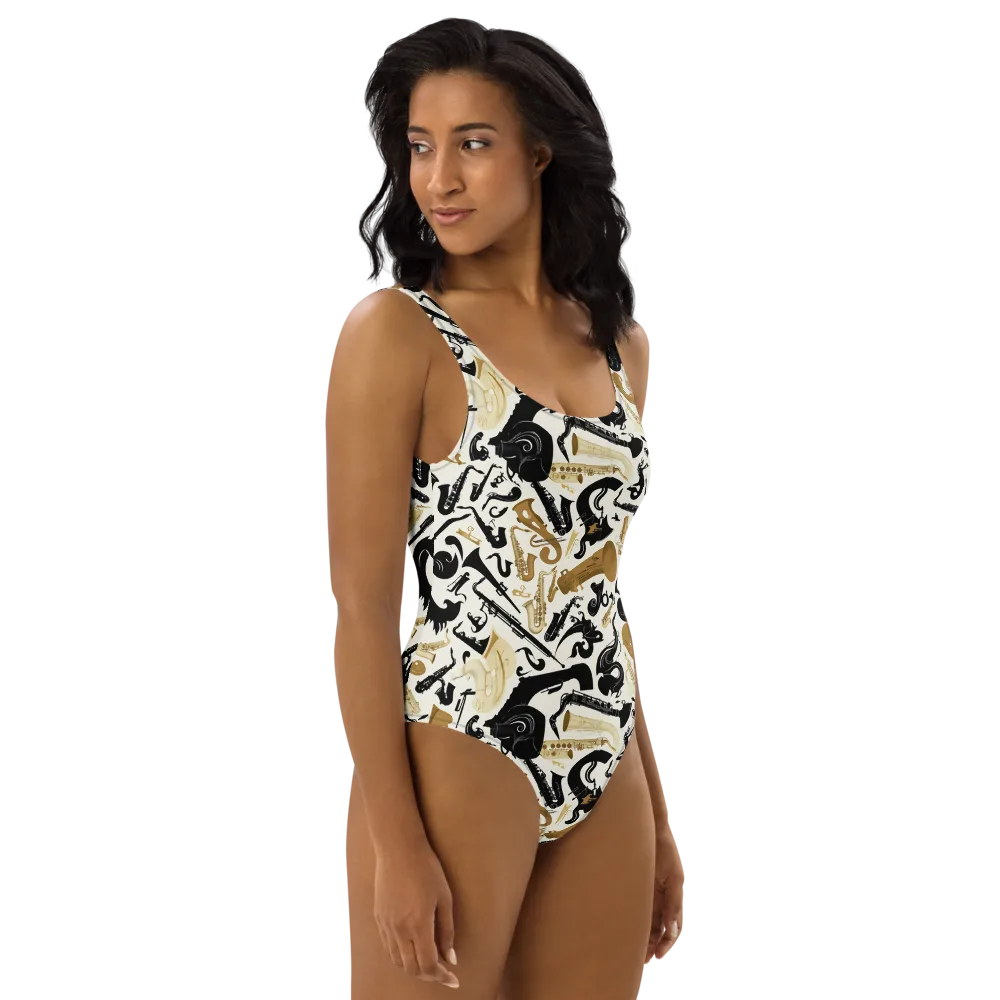 Brass Noir on One-Piece Swimsuit — Right