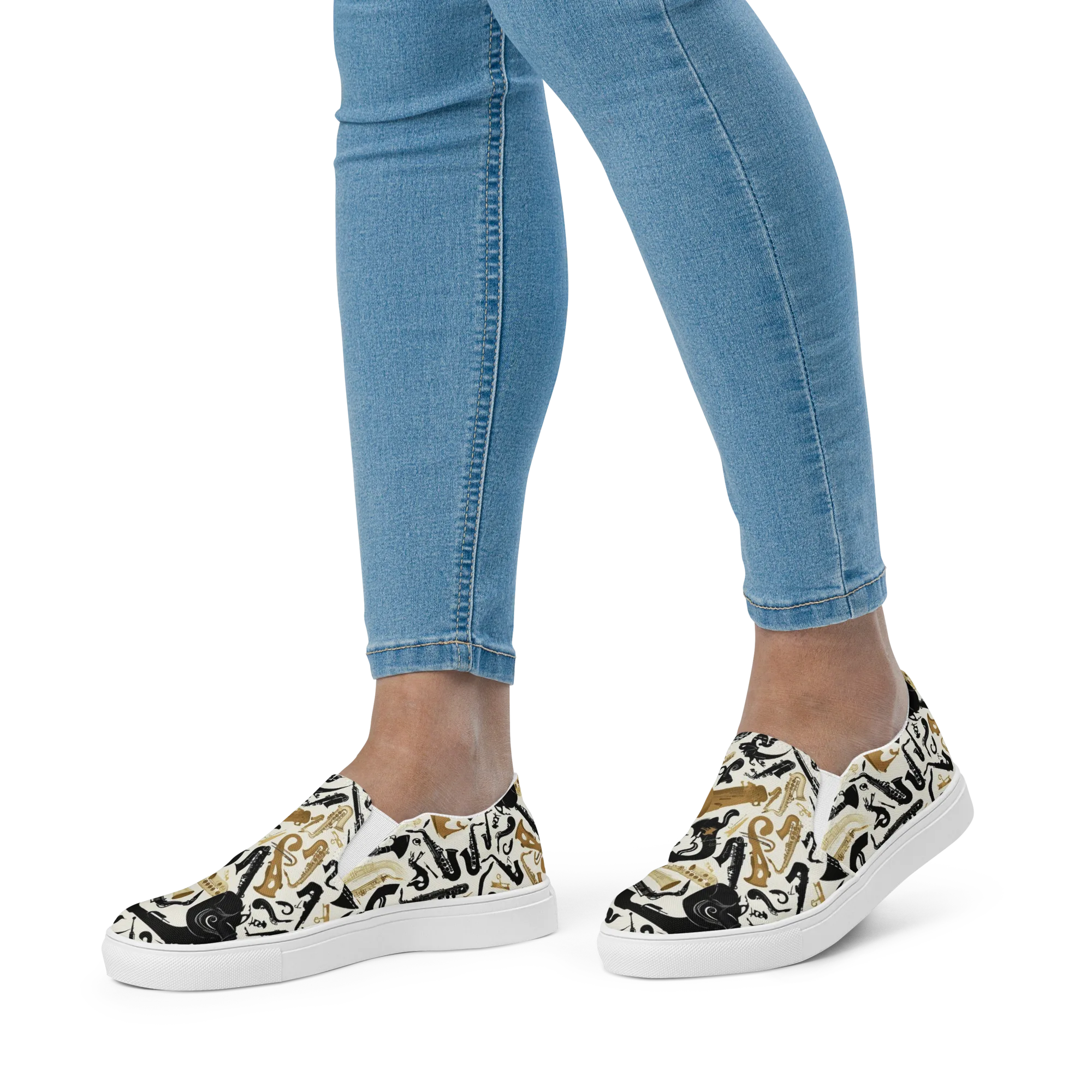 Brass Noir on Women's Slip-On Canvas Shoes — Front