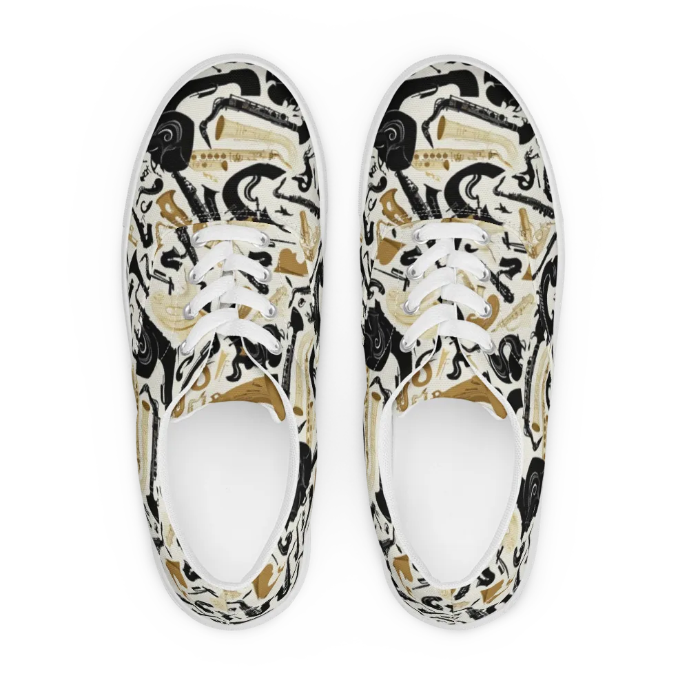 Brass Noir on Men's Lace-Up Canvas Shoes — Front