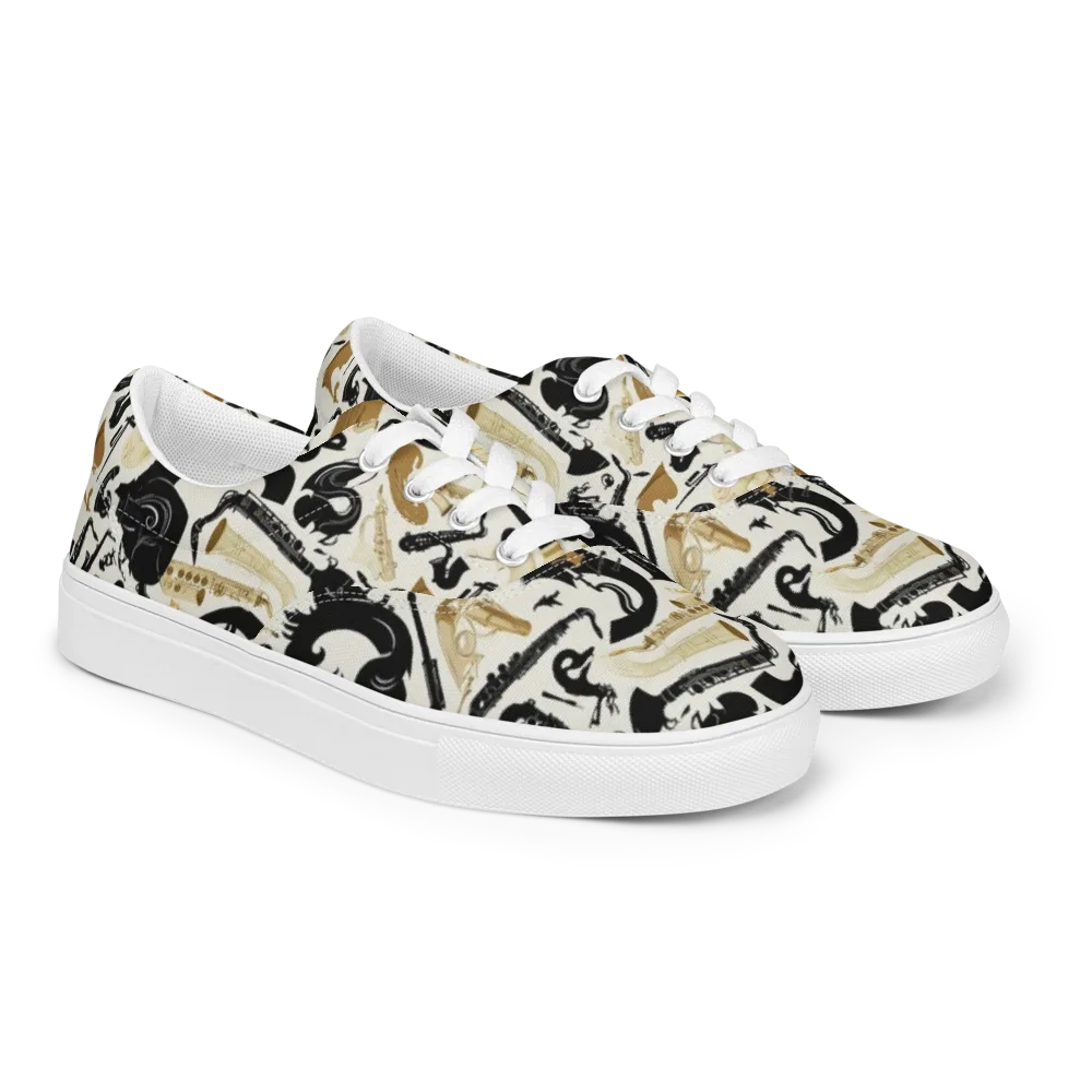 Brass Noir on Men's Lace-Up Canvas Shoes — Right Front