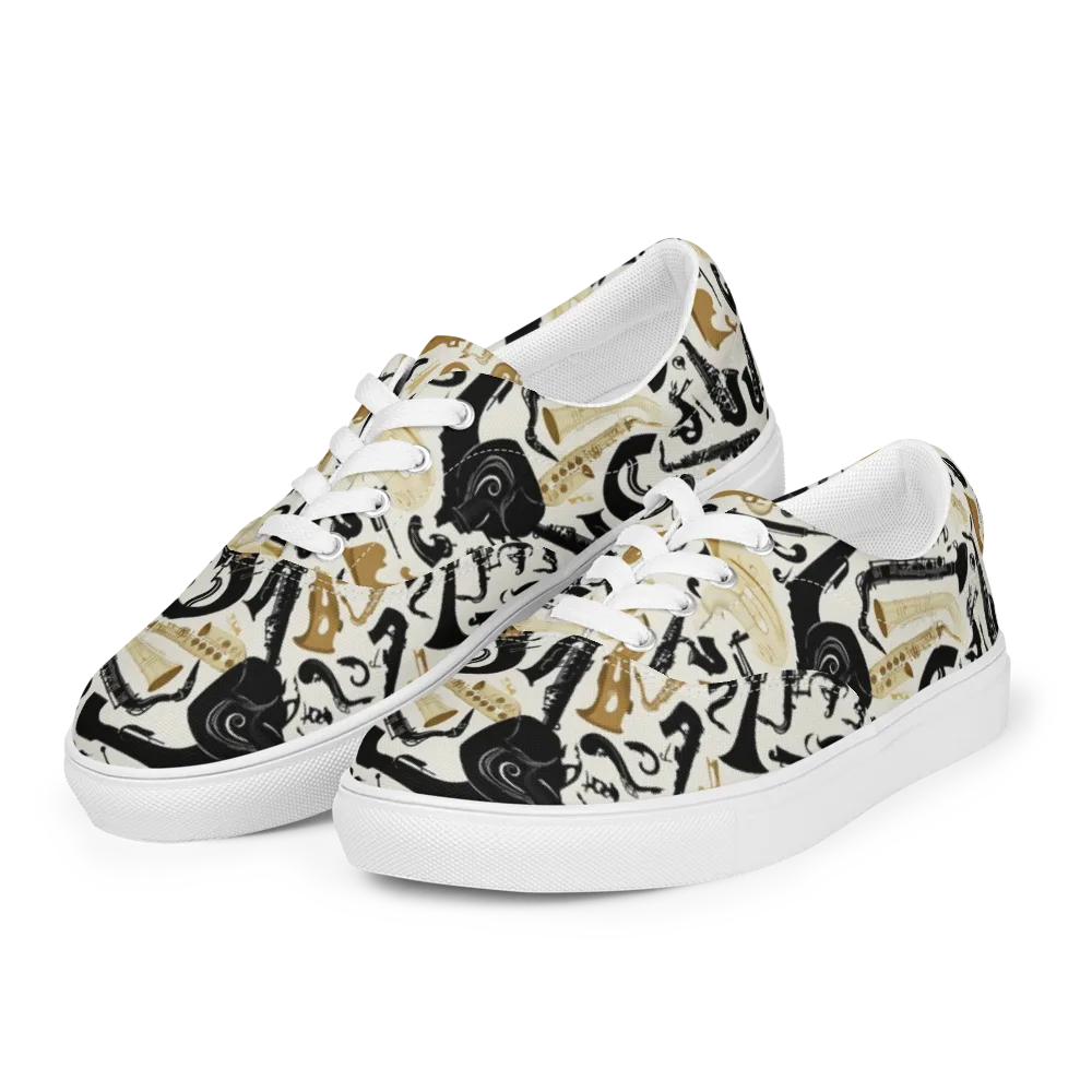 Brass Noir on Men's Lace-Up Canvas Shoes — Left Front