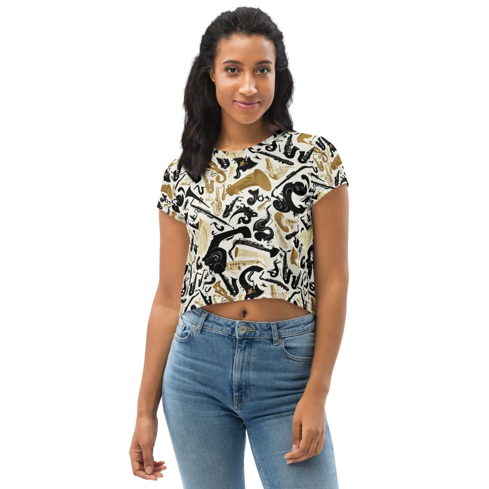 Brass Noir on Crop Tee — Front