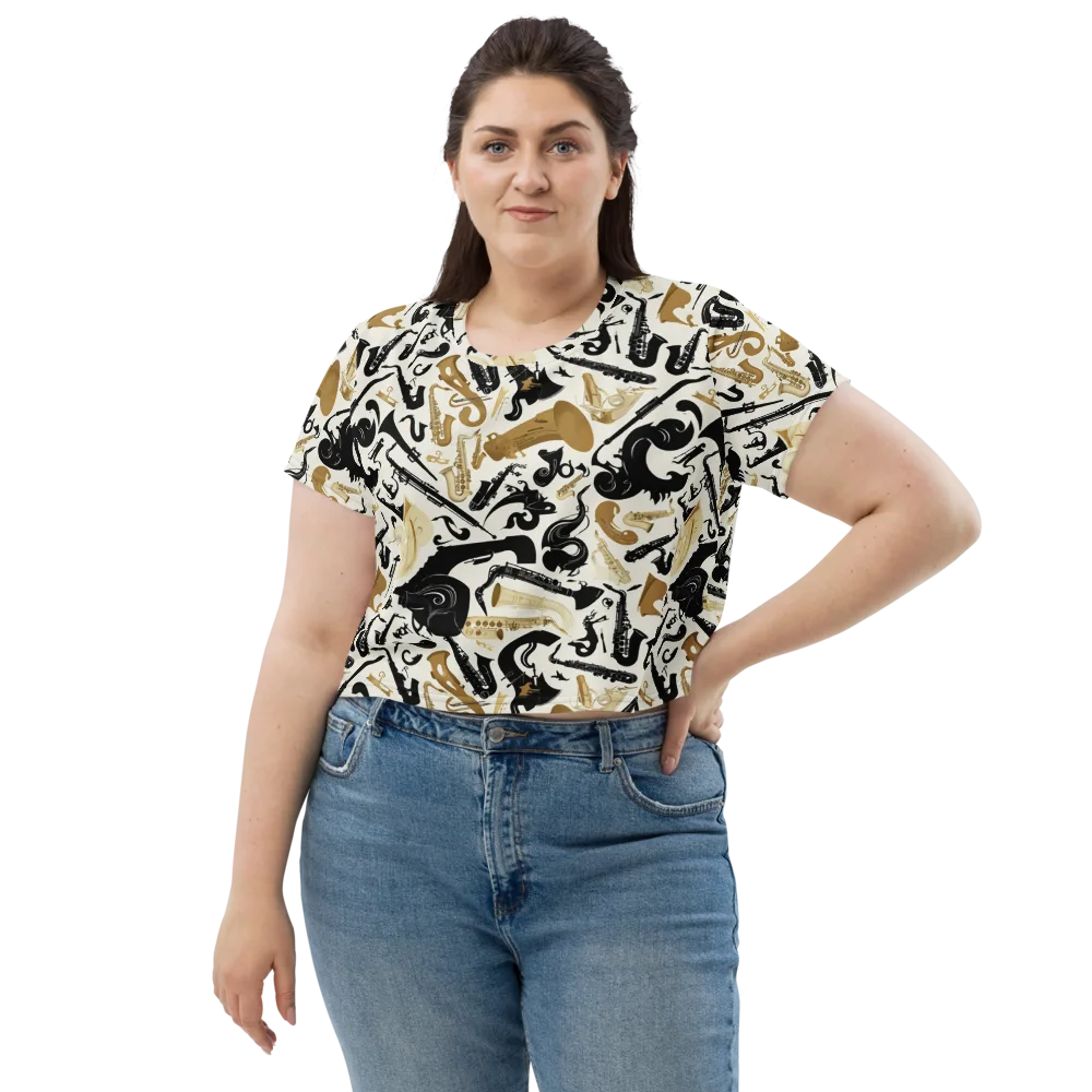 Brass Noir on Crop Tee — Front