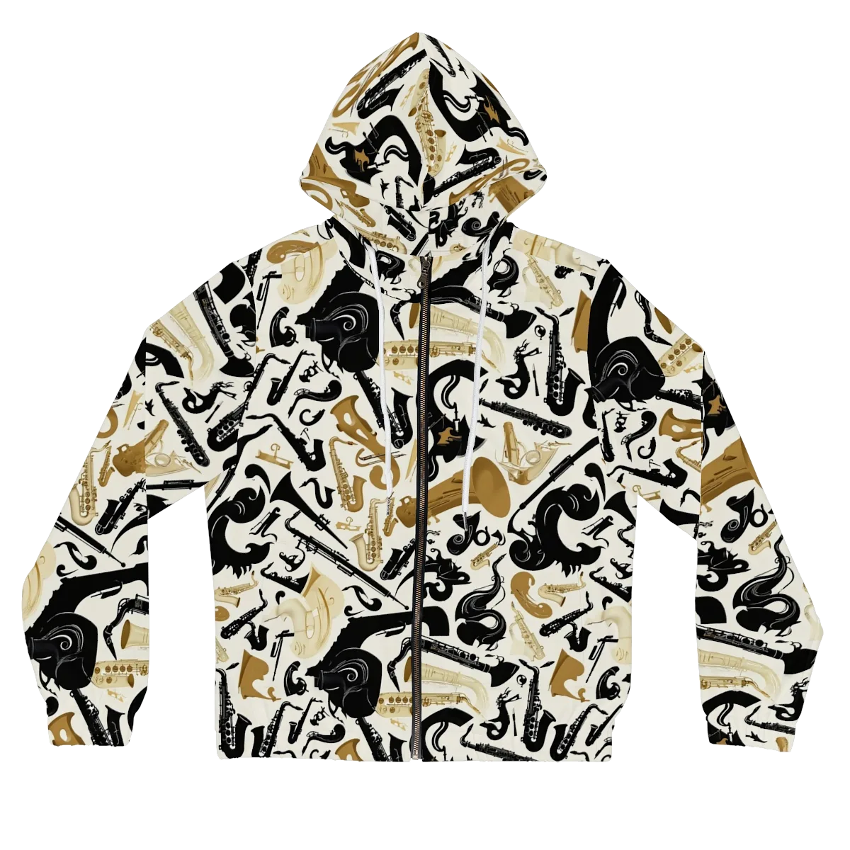 Brass Noir on Women's Full-Zip Hoodie — Front