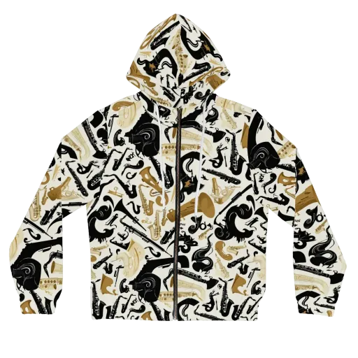 Brass Noir on a Women's Full-Zip Hoodie