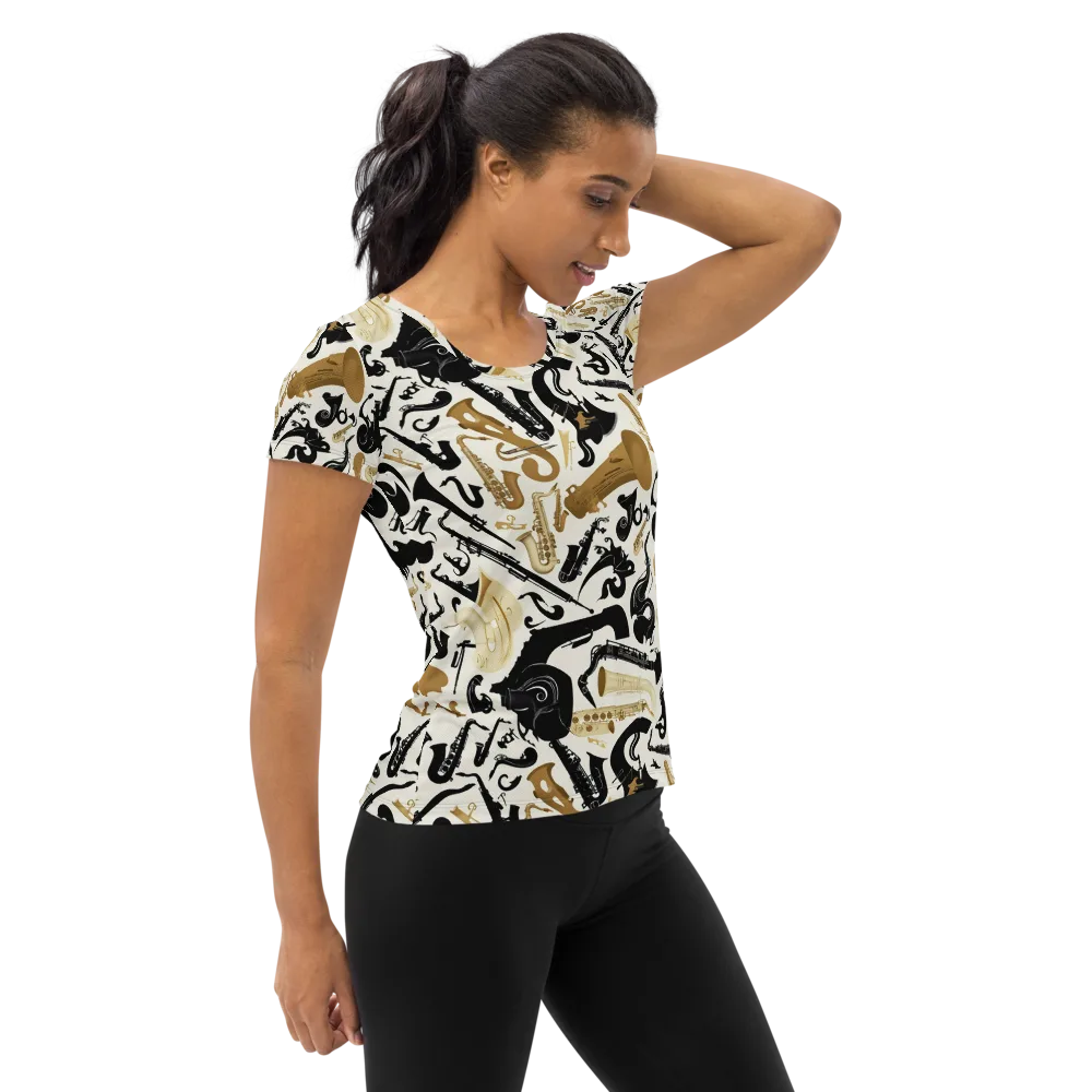 Brass Noir on Women's Athletic T-Shirt — Right