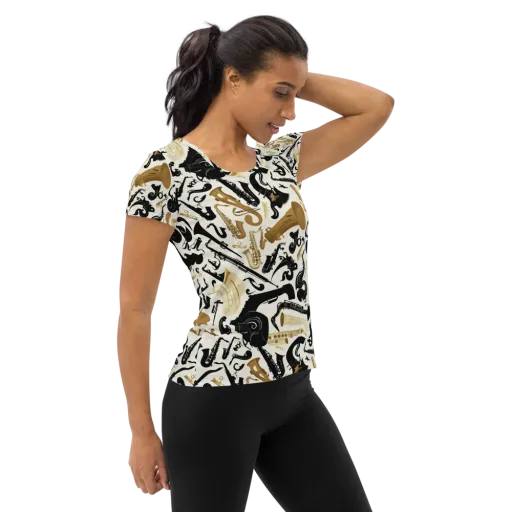 Brass Noir on a Women's Athletic T-Shirt