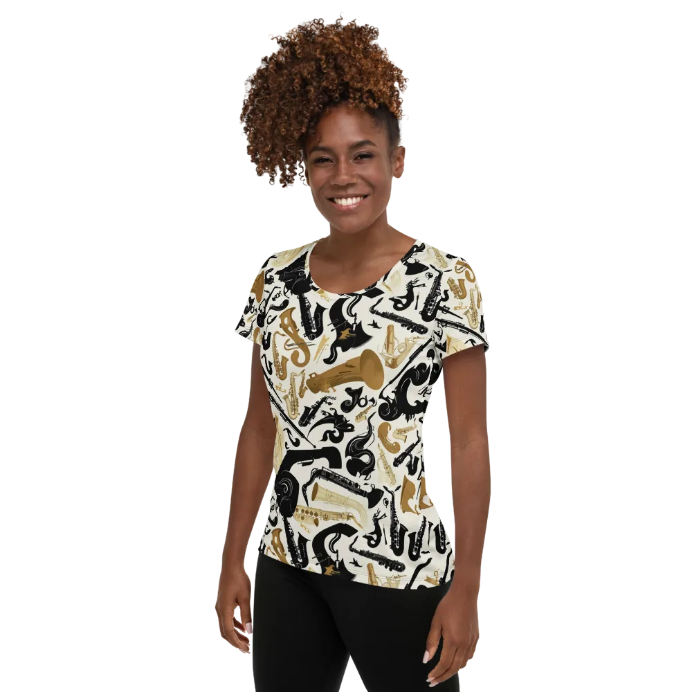 Brass Noir on Women's Athletic T-Shirt — Left