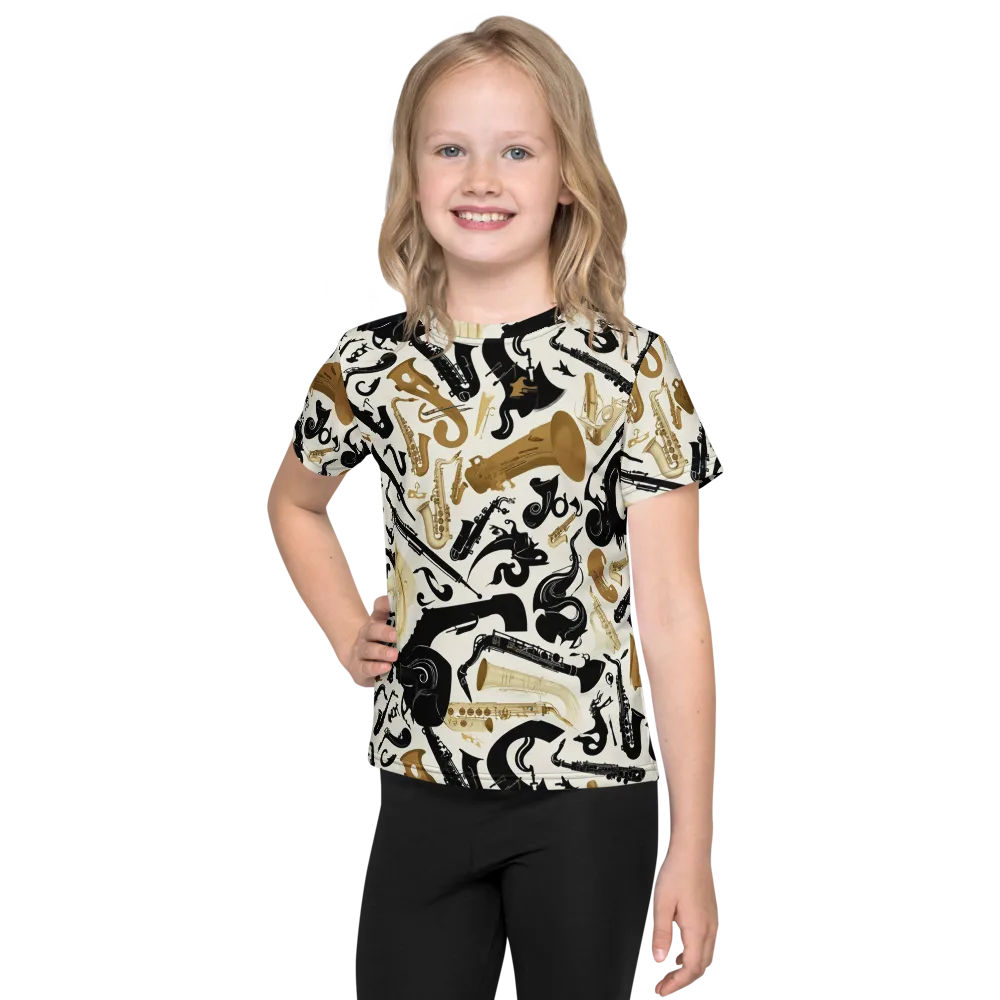 Brass Noir on Kids Crew Neck T-Shirt — Front