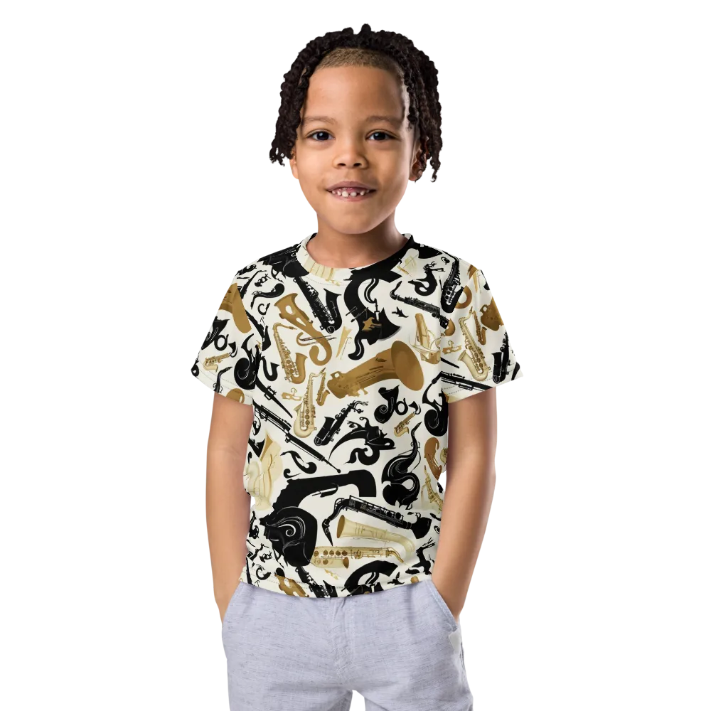 Brass Noir on Kids Crew Neck T-Shirt — Front