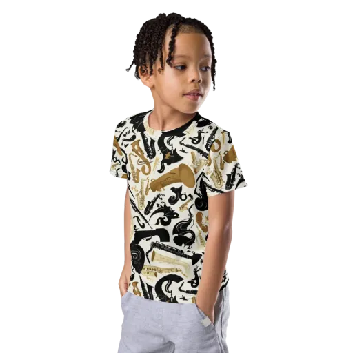 Brass Noir on a Kids Crew Neck T-Shirt