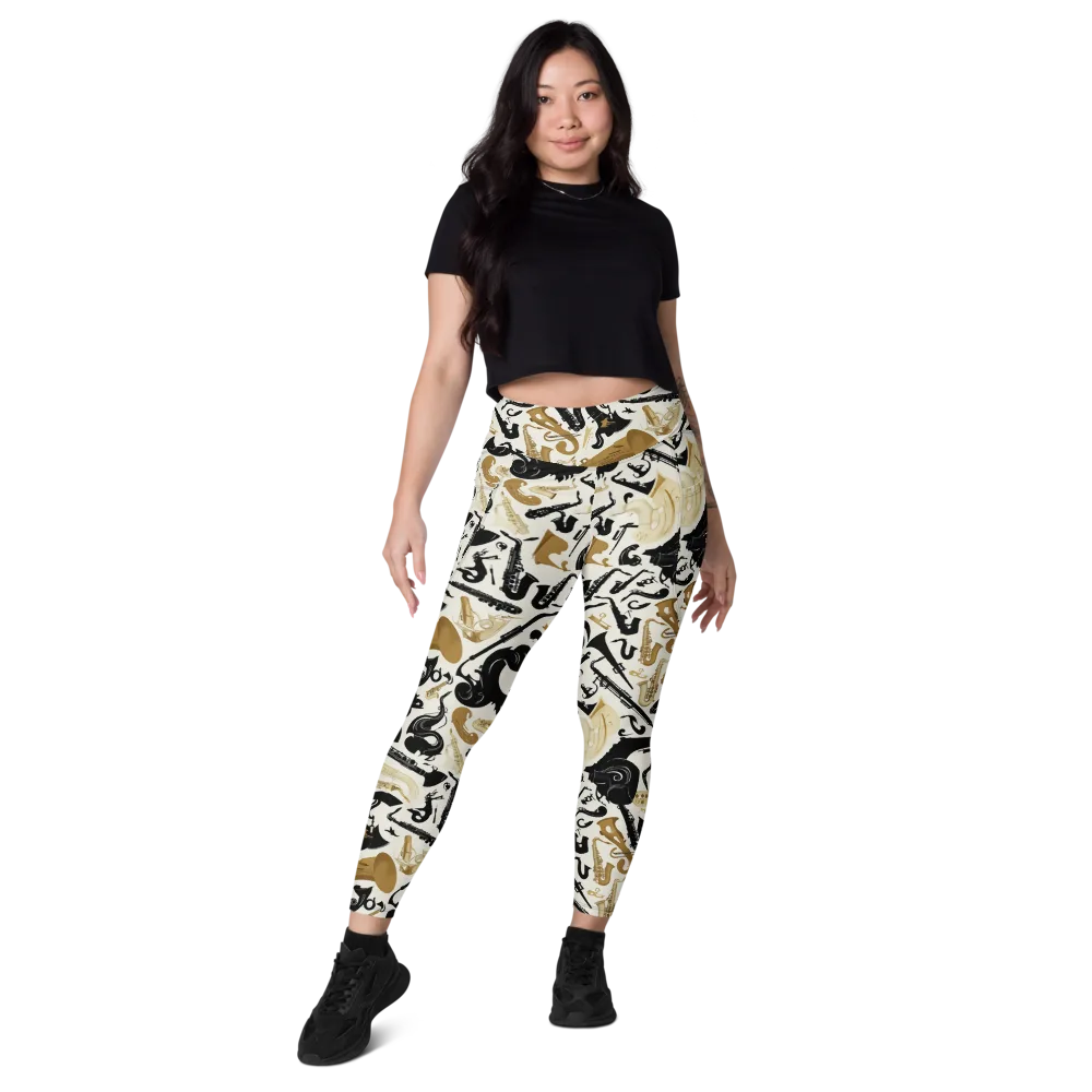 Brass Noir on Leggings with Pockets — Front