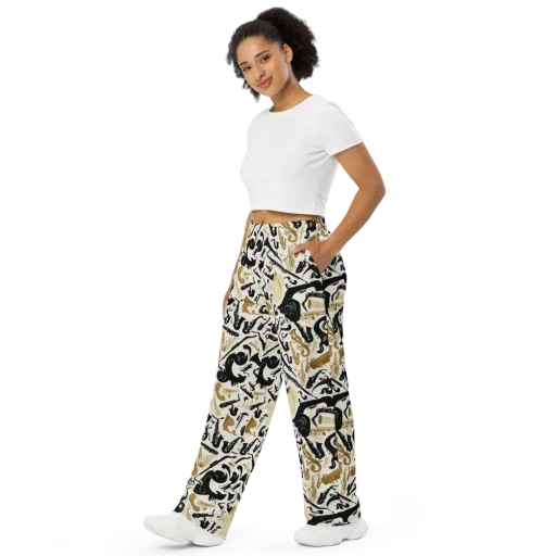 Brass Noir on a Wide-Leg Pants