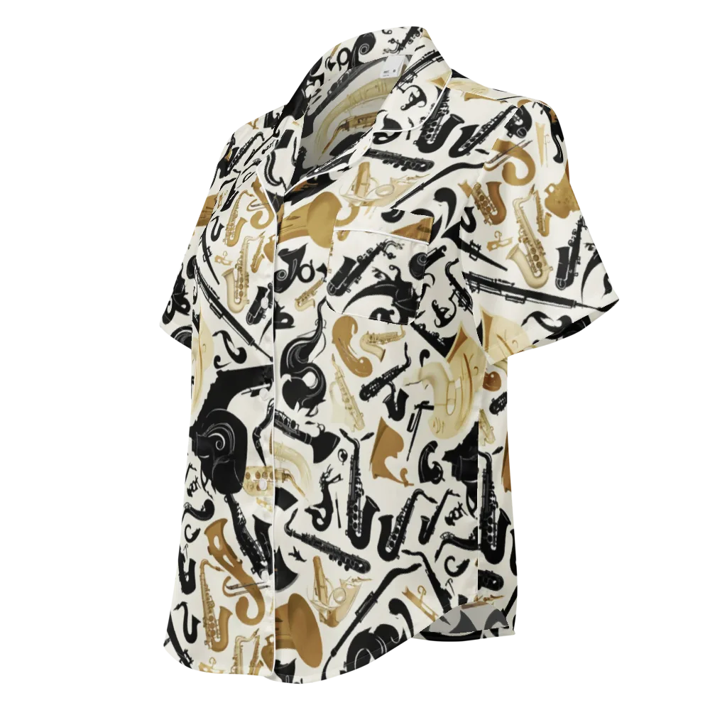 Brass Noir on Women's Short Sleeve Pajama Top — Left Front