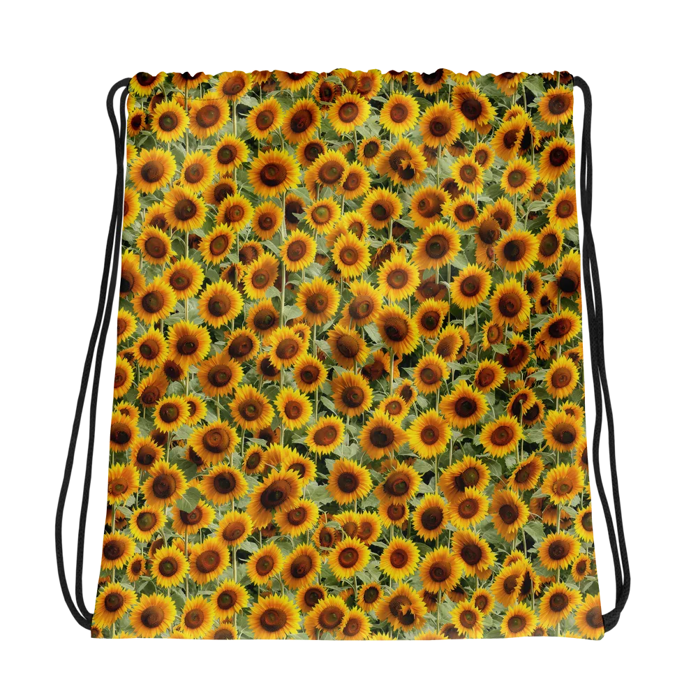 Golden Sunflower Meadow on Drawstring Bag — Photo