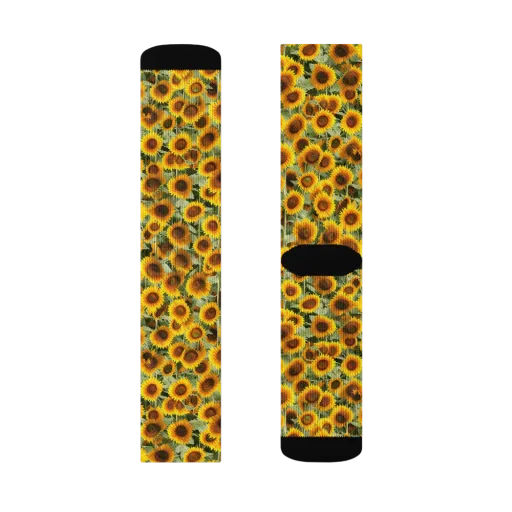 Golden Sunflower Meadow on a Socks