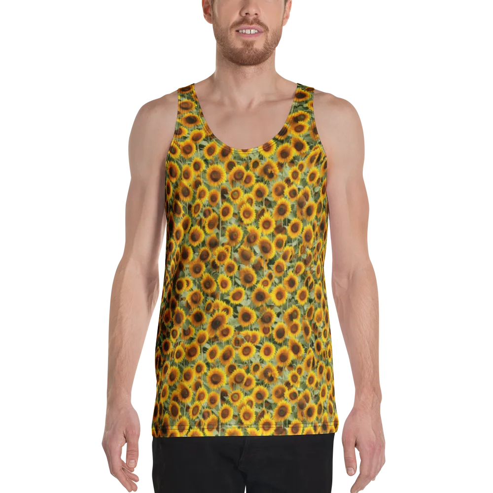 Golden Sunflower Meadow on Men's Tank Top — Front
