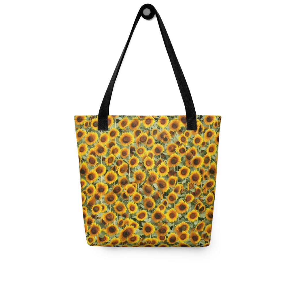 Golden Sunflower Meadow on Tote Bag — Front