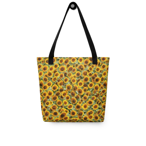 Golden Sunflower Meadow on a Tote Bag